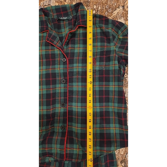 Ralph Lauren Xmas Women’s XL Red Green Tartan Plaid Cotton 2-Piece Pajama Set - Picture 3 of 13